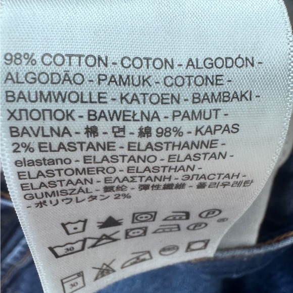 Levi's Wedgie Skinny Jeans Raw Frayed Hem Button Fly Size 24 Medium Wash Denim - Picture 11 of 13